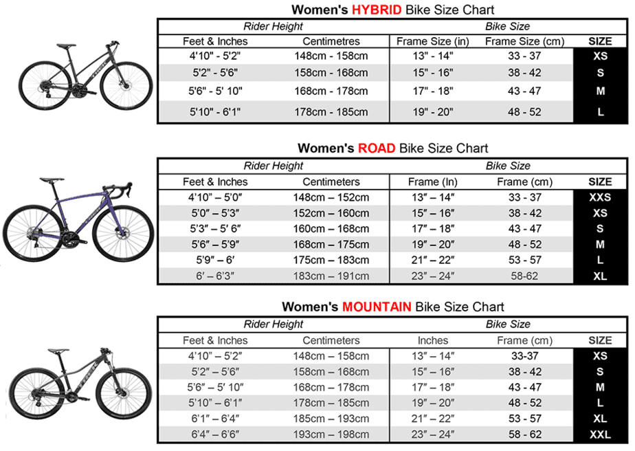 What size is a woman's bicycle
